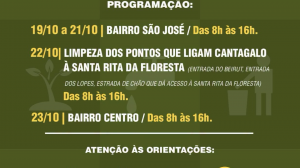 PROGRAMAÇÃO DE RETIRADA DE ENTULHOS E PODAS | CANTAGALO