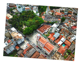 Vista aérea da cidade de Cantagalo RJ